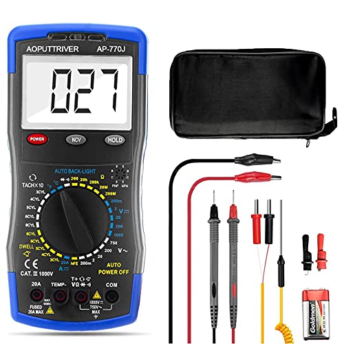 Digital Multimeter Automotive Engine Analyzer 3-1/2 Manual Ranging 20A DMM AP-770J
