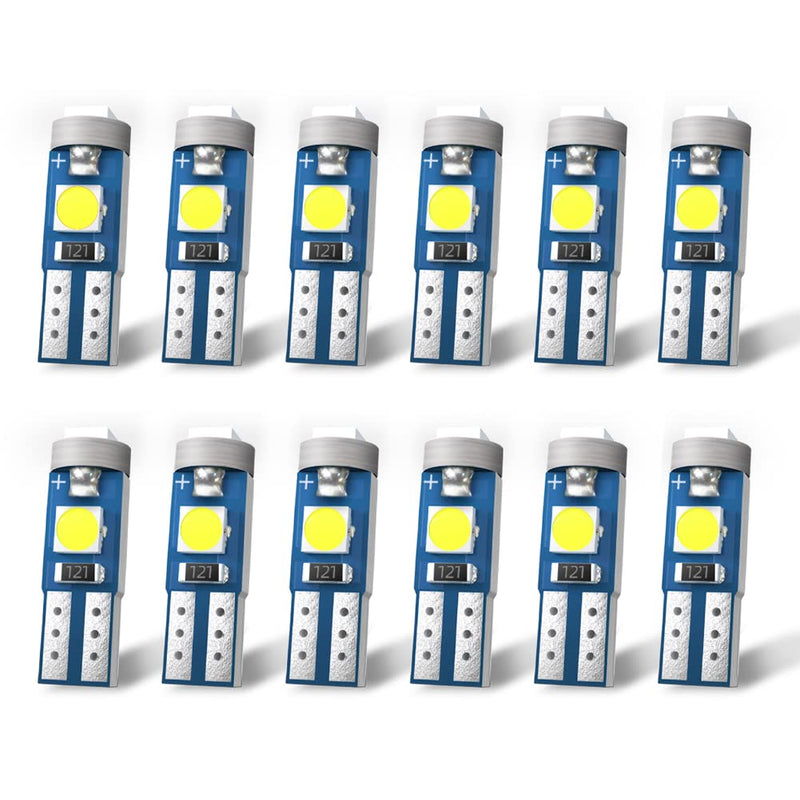 T5 LED Bulbs 74 73 37 2721 LED Bulb for Auto Car Dashboard Dash Instrument Panel Gauge Cluster Indicator Lights Lamp(White) white color