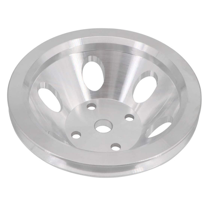 KIPA Aluminium Single groove Water Pump Pulley For SB SBC Small Block Chevy 265 283 305 327 350 383 400 with a long water pump Satin Aluminium Finish Durable 1-Groove #9842