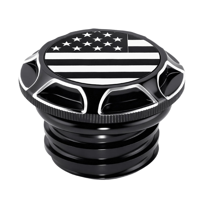 GUAIMI CNC Aluminum Fuel Gas Tank Oil Cap Compatible with Harley Sportster XL 1200 883 X48 Dyna (American Flag-Black) American Flag-Black