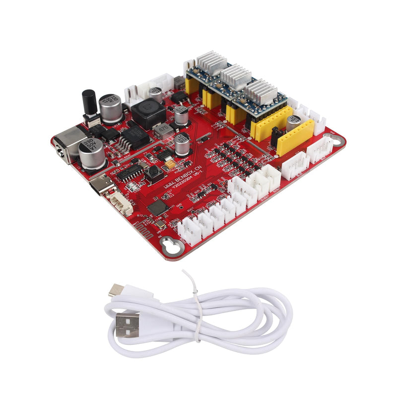 RATTMMOTOR CNC Controller Board 4 Axis GRBL Controller Board USB Port 12-24VDC CNC Router Engraving Machine Driver for DIY Mini CNC Wood Router Machine Red