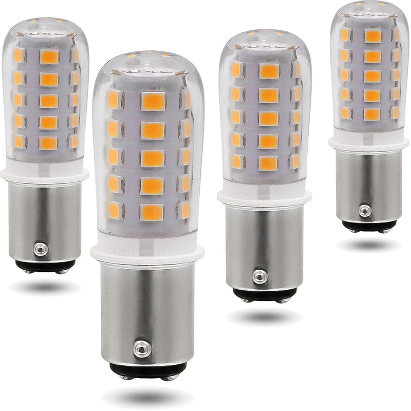 12V BA15D LED Bulb 1076 1142 1176 1004 S8 3W 300Lm 2700K Warm White,DC Bayonet Double Contact Base, RV Camper Motorhome Marine Boat Trailer Landscape Deck Step Path Light, Pack of 4 BA15D warm white