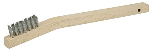 Weiler 44805 Vortec Pro Small Hand Wire Scratch Brush, Stainless Steel Fill, Wood Handle, 3 x 7 Rows (Pack of 36)