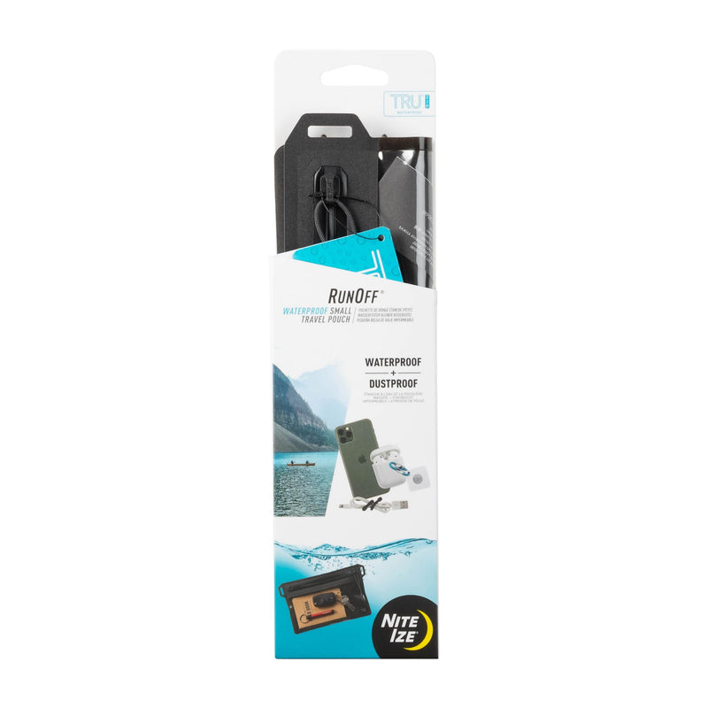 Nite Ize RunOff Waterproof Travel Pouch with TRU Zip - Dry Pouch for Phone & Travel Necessities - Touchscreen Friendly - Waterproof with Reliable Zipper - Charcoal, Small