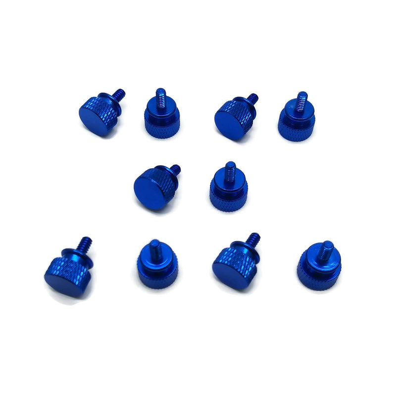 10x Anodized Aluminum Computer Case Thumbscrews 6-32 Thread for Computer Cover Power Supply PCI Slots Hard Drives DIY Blue