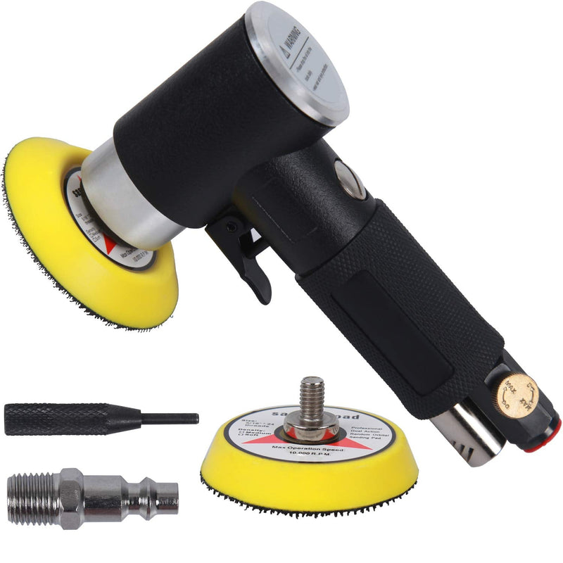 2" and 3" Random Orbital Air Mini Sander - 15,000 RPM Pneumatic Angle Sander, Dual Action Polisher