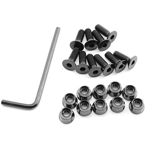 heyous 10 Sets Aluminum Alloy Keymod Screw and Nut Replacement Set for Railed Parts Fit Rail Sections for Hunting