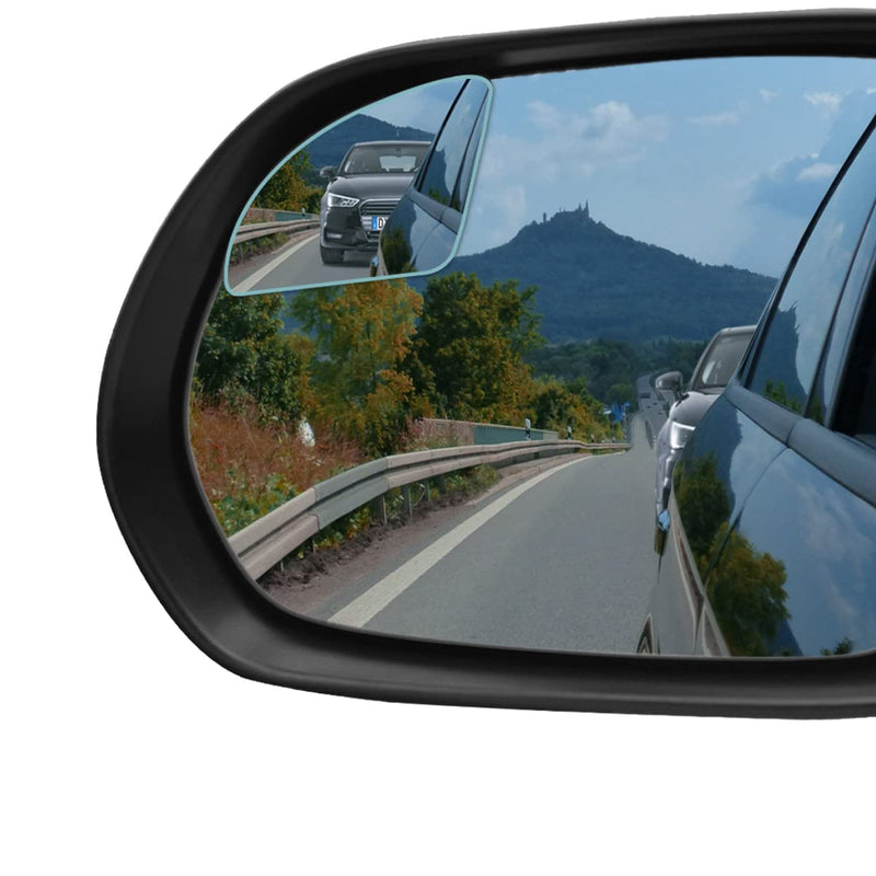 POMFW Blind Spot Mirror, 2 inch Rearview Convex Side Mirrors for Cars SUV Truck Van Stick on 3M Adhesive, Rear View HD Glass Frameless Sway Rotate adjustable Wide Angle 2PCS (Fanshaped) Fanshaped