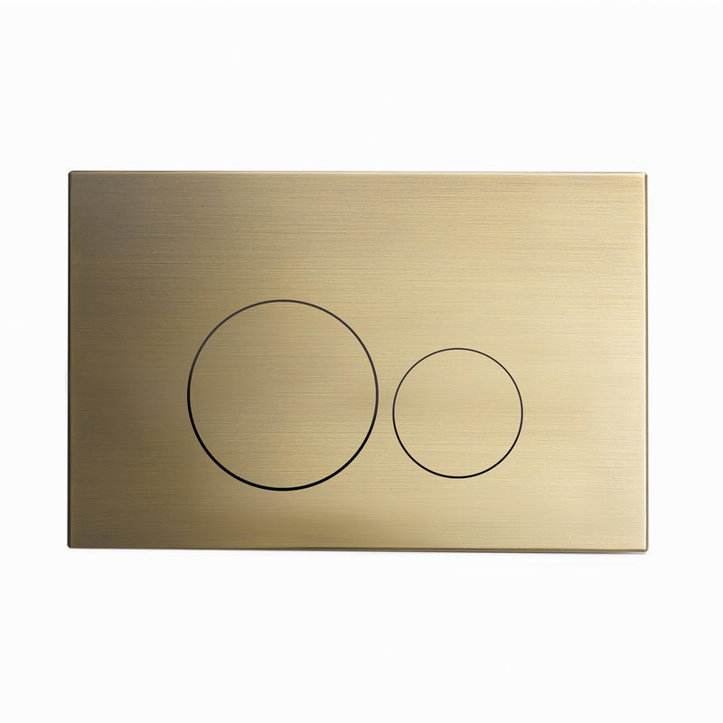 Monaco Wall Mount Actuator Flush Push Button Plate in Brushed Brass Simple