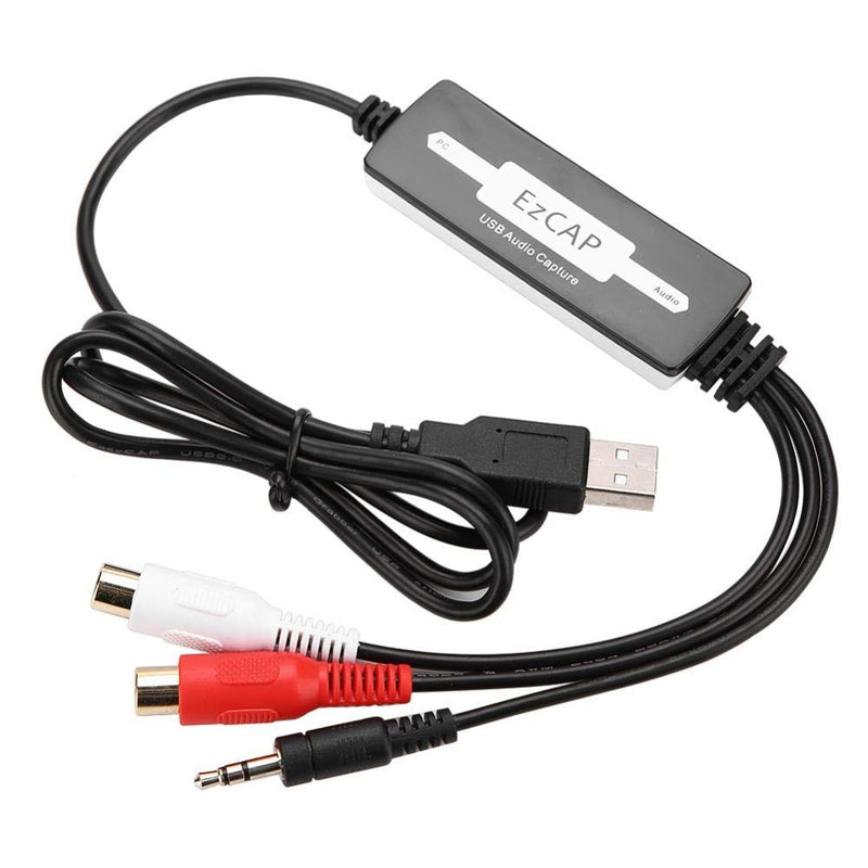 USB Audio Capture Recorder Card Converts Turntable LP/Cassette Tape Audio to MP3/WAV Digital Music Converter Adapter, Support XP/Vista/7/8/8.1/10 and