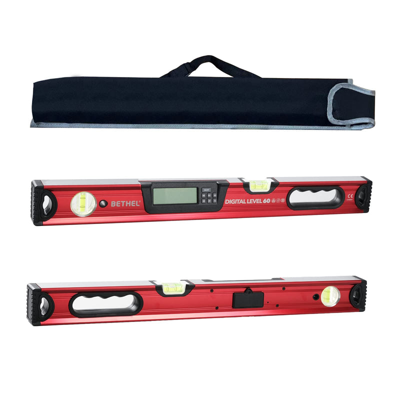 24 inch Digital Magnetic Level, Digital Smart Torpedo Level Tool ElectronicLevel Tool and Protractor - Master Precision - IP54 Dustproof and Waterproof with Carrying Bag LEVEL-D-19A