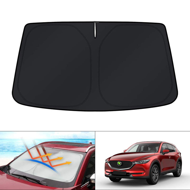 KUST Windshield Sun Shade for Mazda CX-5 2017-2024 2025 CX5 Accessories Window Shade Sun Visor Protector Blocks UV Rays Keep Your Car Cooler Sunshade for 2017-Present CX-5
