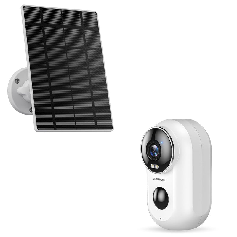 ZUMIMALL Security Cameras Wireless Outdoor with Magnetic Mount, 2K, 2.4G WiFi,3W Solar Panel with 10ft Type C Cable