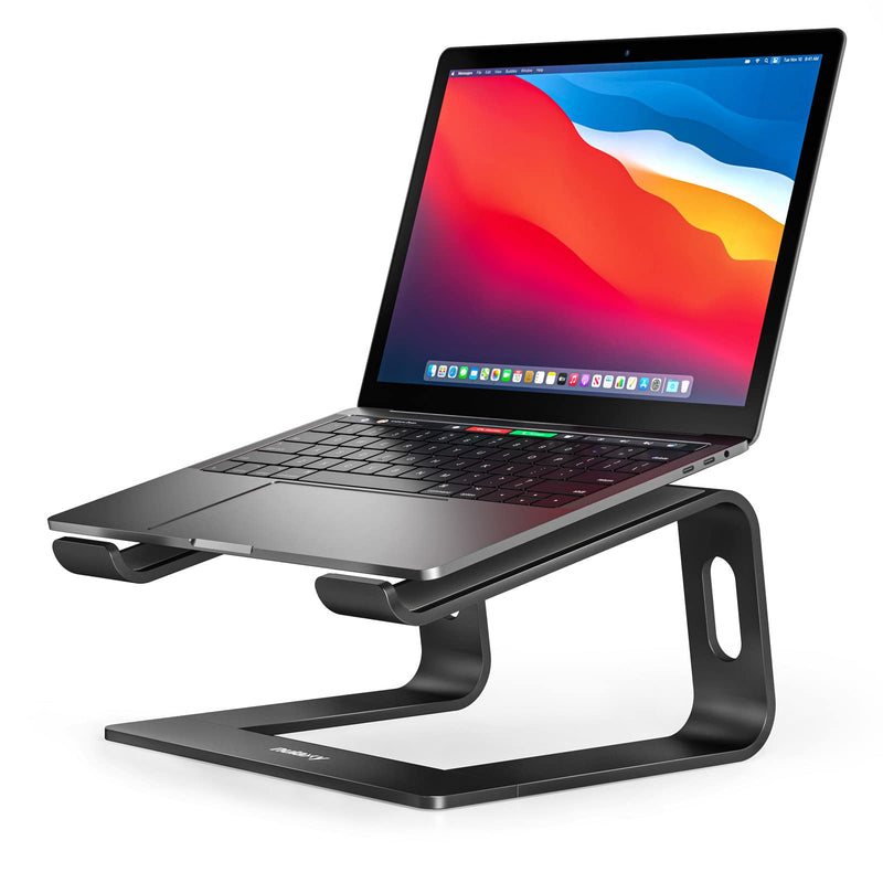 Nulaxy Laptop Stand, Ergonomic Aluminum Laptop Computer Stand, Detachable Laptop Riser Notebook Holder Stand Compatible with MacBook Air Pro, Dell XPS, HP, Lenovo More 10-15.6” Laptops C-Black