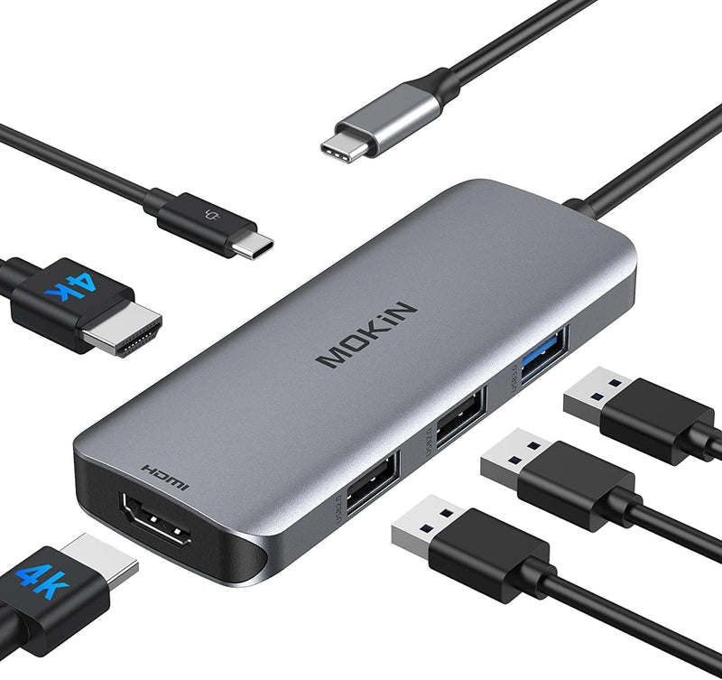 MOKiN USB C Docking Station Dual Monitor 2 HDMI for Dell/Lenovo/HP Laptop | USB C Hub 2 Monitors Dual HDMI 4K@60HZ, 2 HDMI, USB A 3.1/2*USB A 2.0/USB C Charging Port 6 in 1 USB C Dock