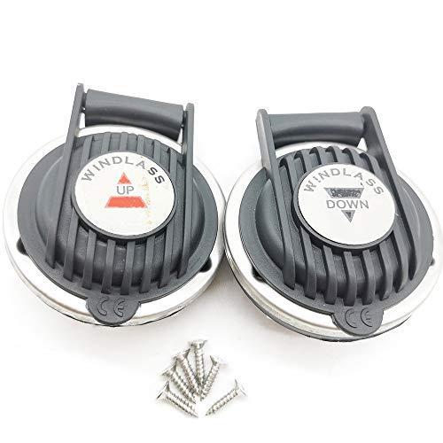 2 Pcs Marine Boat Anchor Windlass Winch Foot Compact Switch Up & Down,Ship Anchor Winch Switches Universal,12/24V 5A