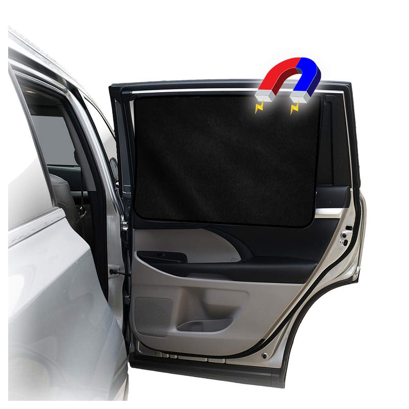 ggomaART Car Side Window Sun Shade - Universal Reversible Magnetic Curtain for Baby and Kids with Sun Protection Block Damage from Direct Bright Sunlight, and Heat - 1 Piece of Solid Black Solid Black Cloth