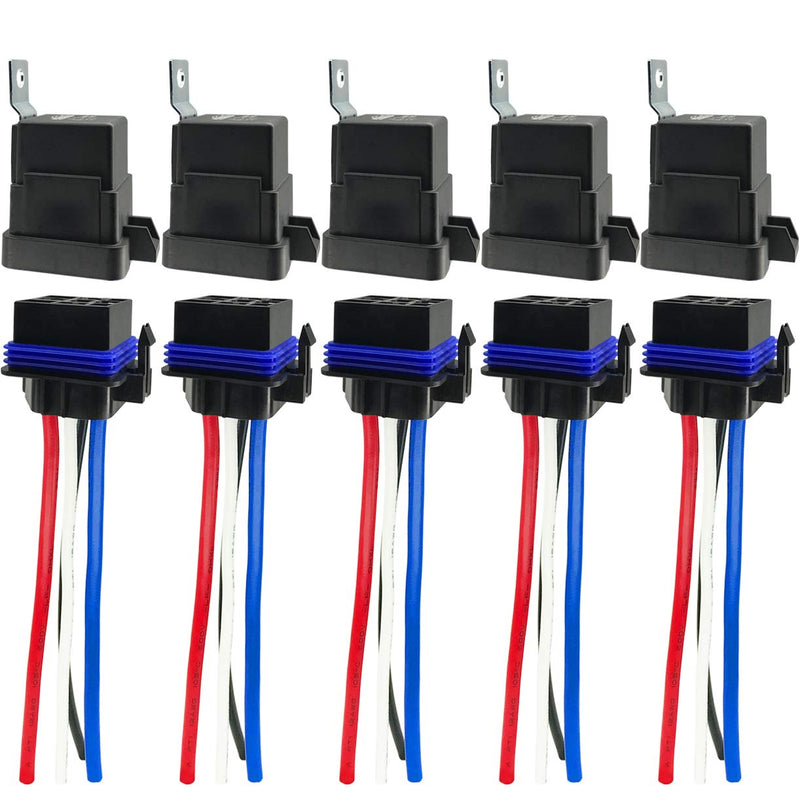 irhapsody 4-pin 80/60AMP 12VDC Waterproof Relay Kit, SPST Automotive Relays, Pack of 5 5 relays