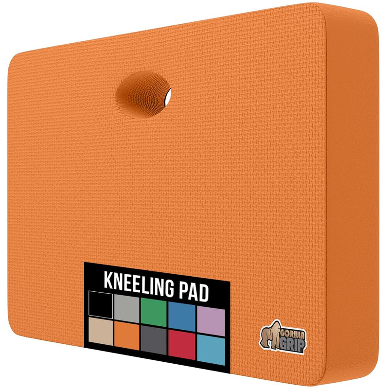 GORILLA GRIP® Extra Thick Patent Pending Supportive Foam Kneeling Pad, Large Cushion Knee Pads for Gardening, Baby Bath Time, Dirt and Water Resistant, Workout and Garden Supplies, 17.5x11, Orange 1