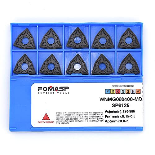 WNMG432 / WNMG080408-PM of CNC Carbide Inserts for Steel Turning Cutting Tools, The Chip Breaker PM fit for Semi-Finishing Metal Cutting, 10 PCS.