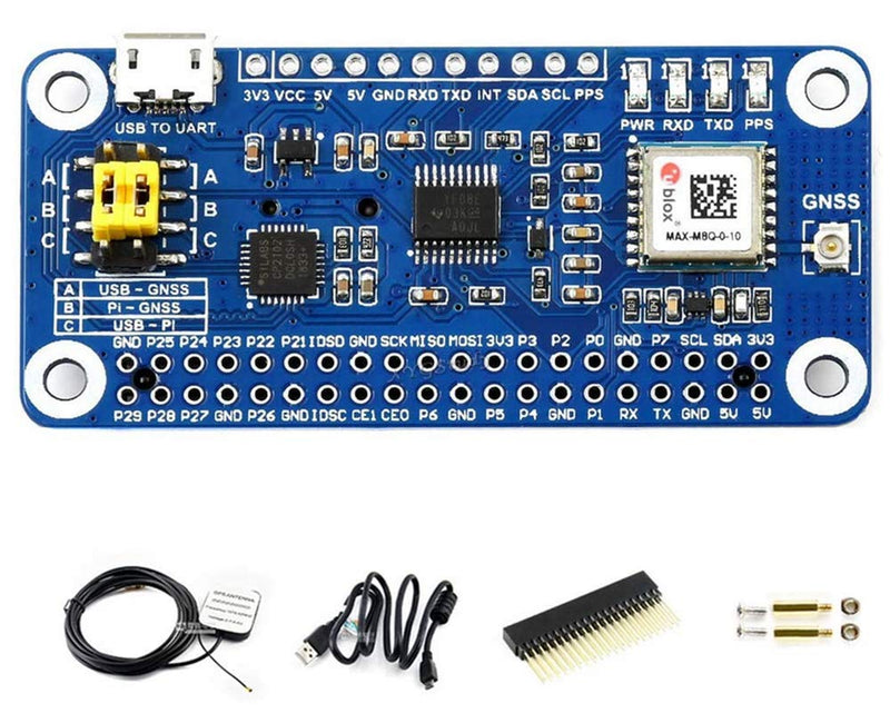 for Raspberry Pi GNSS HAT Based on MAX-M8Q Support Multi-Constellation Receiver GPS Beidou Galileo GLONASS Support Augment Systems Like SBAS QZSS IMES and D-GPS Accurate Fast Positioning @XYGStudy