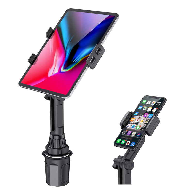 WixGear Tablet Holder for Car – Adjustable Cup Holder Mount for iPad, Tablets 7"–10.2", and All Phones, Height Adjustable and Universal Fit