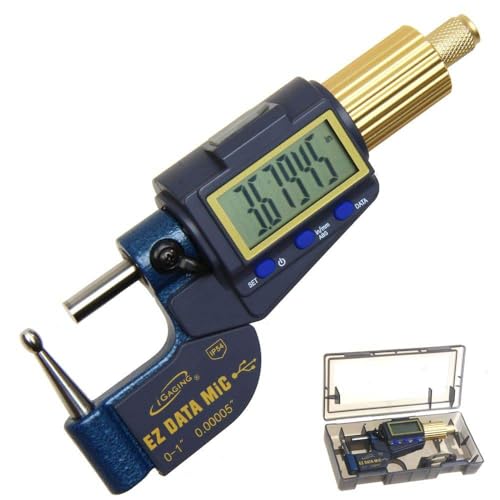 iGaging Reloading Micrometer Tube Ball Spherical Anvil 0-1"/0.00005" Gunsmith X Large Display Gen 2 35-054-UT1