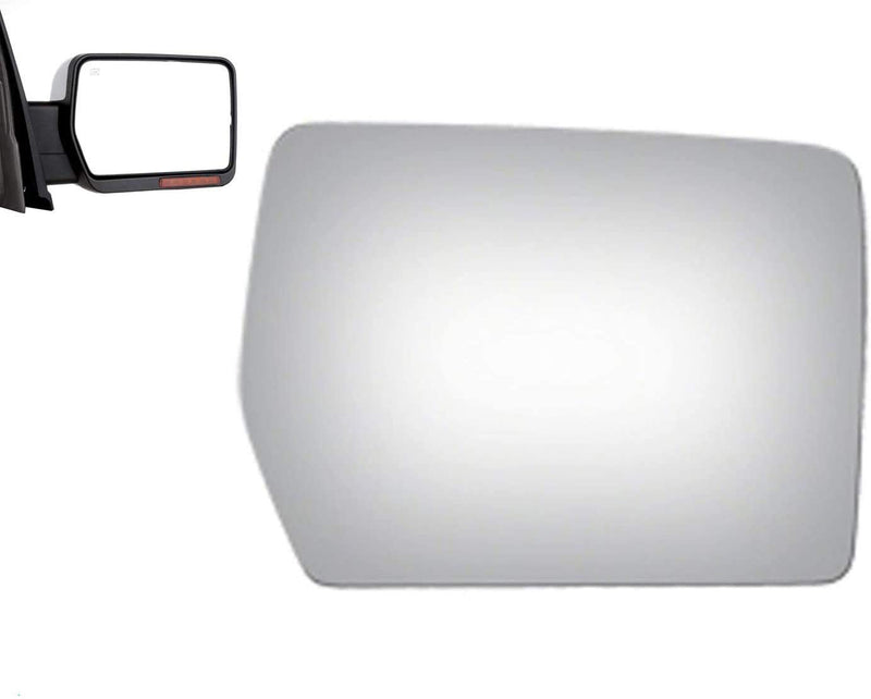 WLLW Side Mirror Replacement Glass fit for 2004 2005 2006 2007 2008 Ford F150 Convex RH Rignt Passenger Side Including Adhesive, Non Towing Mirror Glass Non Heated Passenger Side 10 1/4 inches