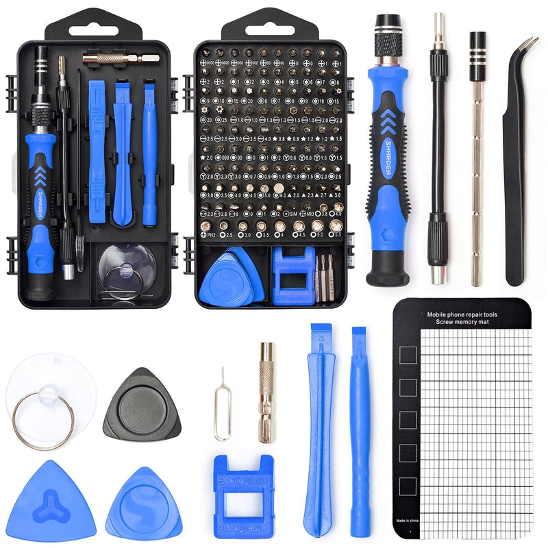 SHARDEN Precision Screwdriver Set, 122 in 1 Electronics Magnetic Repair Tool Kit with Case for Repair Computer, PC, Cellphone, Game Console, Watch, Eyeglasses etc (Blue)… Blue