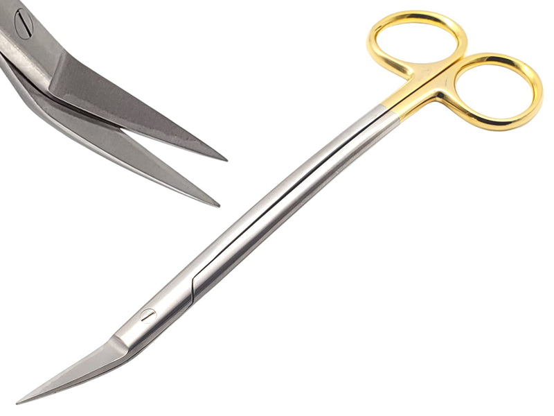 ARTMAN INSTRUMENTS Dean Scissors 7 inches Double Curved Gold Plated with tungsten carbide inserts Surgical Dental ENT