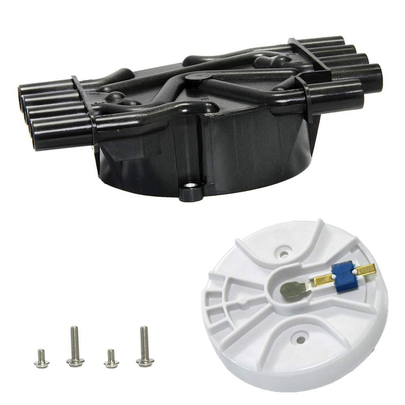 Ignition Distributor Cap and Rotor Kit Compatible with Chevy GMC Cadillac Vortec V8 5.0l 5.7l 7.4l Ignition Distributor Set Brass Terminals with OE Part # DR474 DR331 5.0L&5.7L Distributor Cap