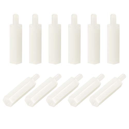 uxcell M3x24mm+6mm Male-Female Hex Nylon PCB Motherboard Spacer Standoff for FPV Drone Quadcopter, PC & Circuit Board White 150pcs
