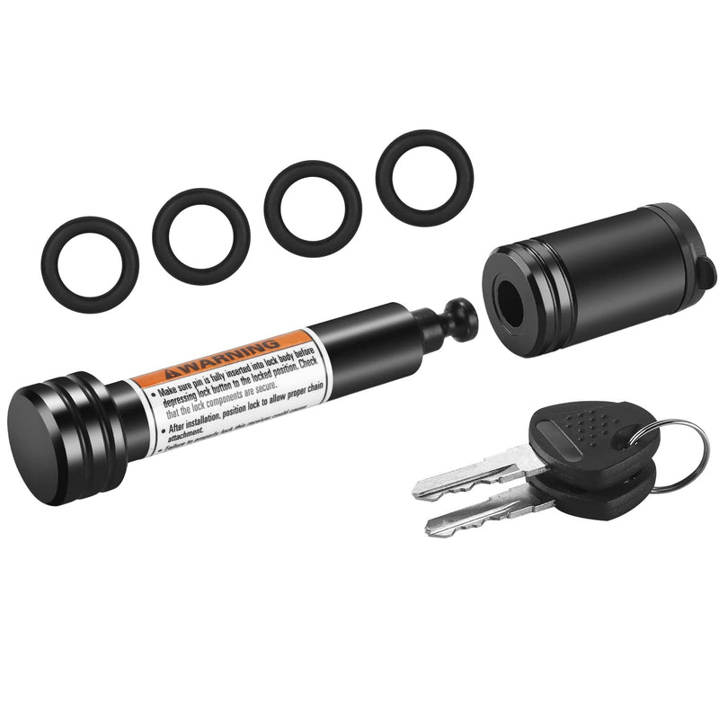 METOWARE Trailer Hitch Lock - 5/8" Dia Locking Hitch Pin, Anti-Theft Trailer Receiver Lock, Fits 2" Receiver Tubes, Class III & IV Hitch Receivers, Black (1 Pack) 5/8" ( 1 Pack)