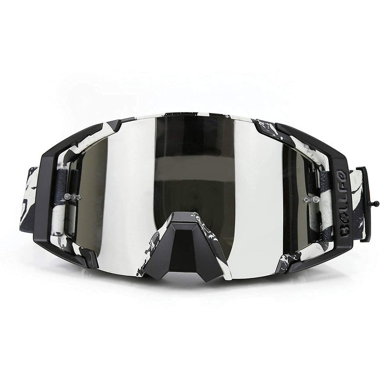 Motocross Goggles Dirtbike ATV Motorcycle Anti-UV Motorbike Ski Goggles Anti-Slip Strap Nose Cover Fit Glasses & Helmet Gray