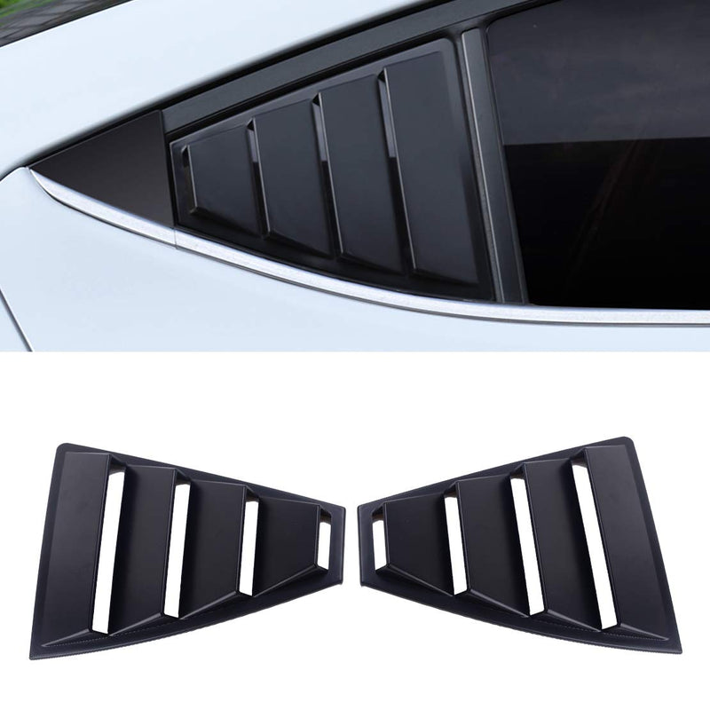 for Hyundai Elantra 2017-2019 Car Rear Window Louver Air Vent Scoop Shades Cover Trim 2PCS/Set Matte Black