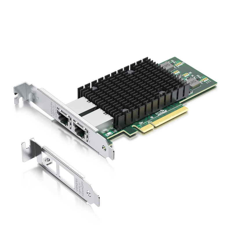 H!Fiber 10Gb PCI-E Network Card NIC, Dual RJ45 Copper Ports, Compare to Intel X540-T2, with Intel X540-BT2 Chip, PCIe X8, 10Gbase-T Ethernet LAN Adapter Support Windows Server/Windows/Linux/VMware ESX X540-10G-2T(2xRJ45)