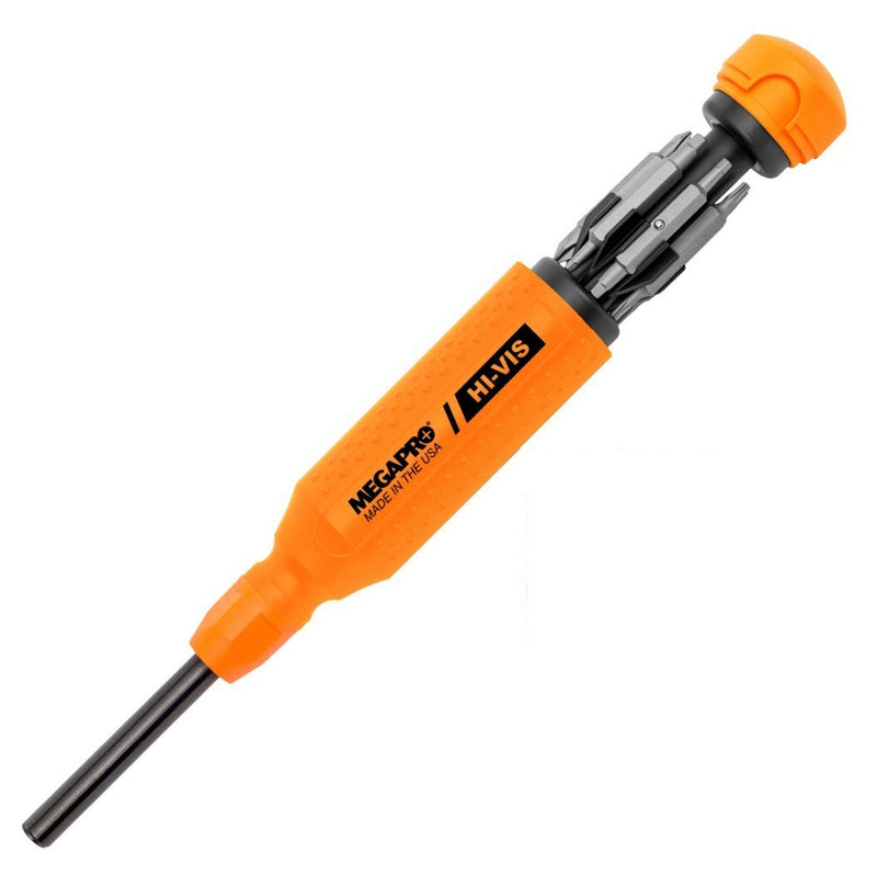 Megapro Hi Vis Original Multi Bit Screwdriver 15 in 1 High Visibility Orange USA 151HVO