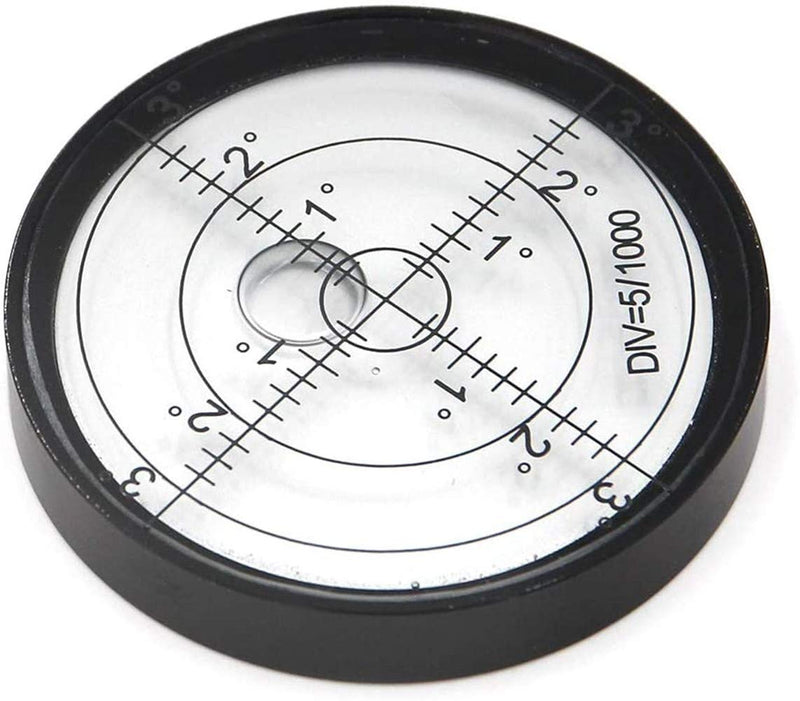 Levels High Precision Round Bullseye Bubble Aluminium Case Bullseye Spirit Bubble Surface Level Round Inclinometers for Surveying Instruments and Tribrachs, Ø60mm,Accuracy 15'/2