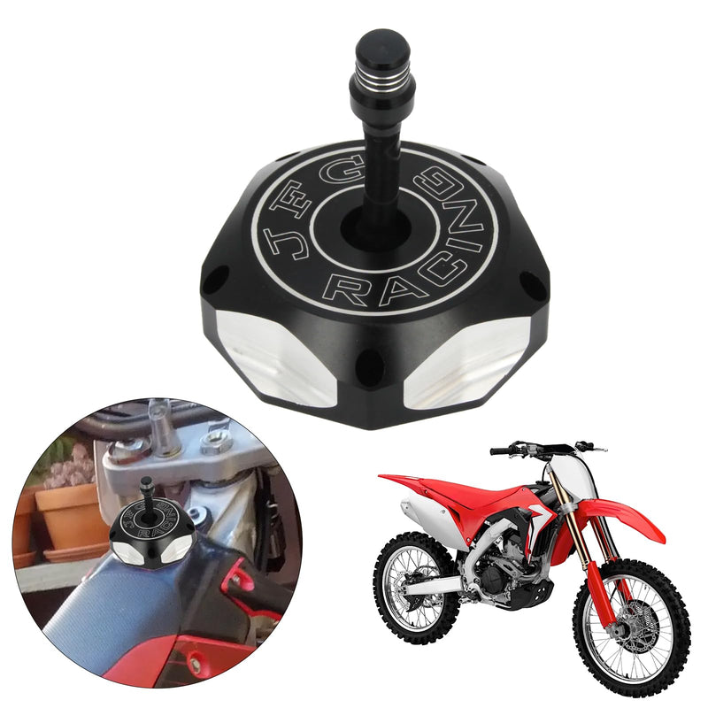 Motorcycle Gas Fuel Tank Cap Cover For CRF250R 2004-2017 CRF250X 2004-2017 CRF450R 2002-2016 CRF450RX 2017-2018 XR80 88-89 XR250 86-04 XR650R 04-07 XR650L 86-03 TRX450R 04-09 black