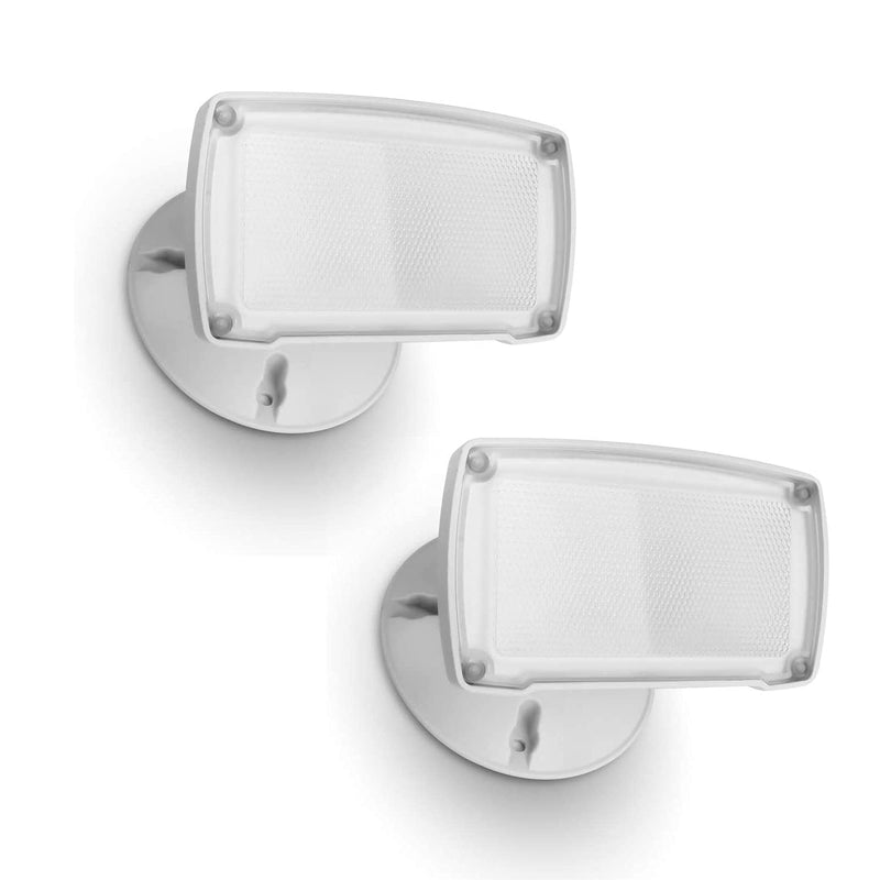 LUTEC 2 Packs 14W LED Flood Light Outdoor, 1300LM 5000K Single-Head Floodlight, Waterproof Exterior Security Fixture Wall Light for House Patio Garden Yard White