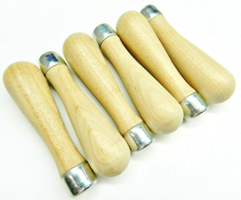 Lutz Skroo-Zon File Handles Wood # 5 for 8" Files 6 Pieces Self Threading USA