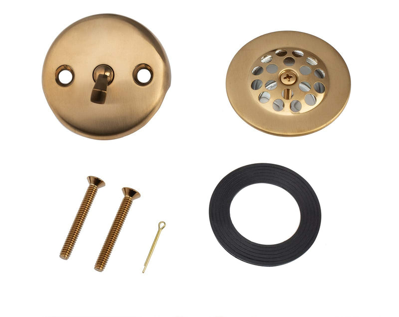 Artiwell Trip Lever Tub Trim Kit Set With Trip Lever Overflow Face Plate, Trip Lever Bathtub Drain with Strainer, Overflow and Matching Screws (BRUSHED GOLD) BRUSHED GOLD