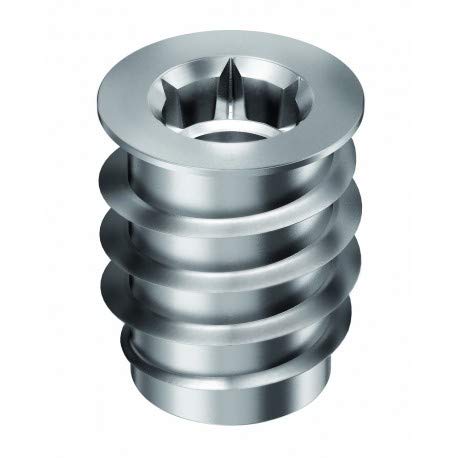 RAMPA® Made in Germany Threaded Steel Insert, (50 pcs.) with hex Drive 10-24 Internal Thread (d), 10mm Diameter (D) X 12mm Length (L) Works Best in All Wood Materials and substrates.