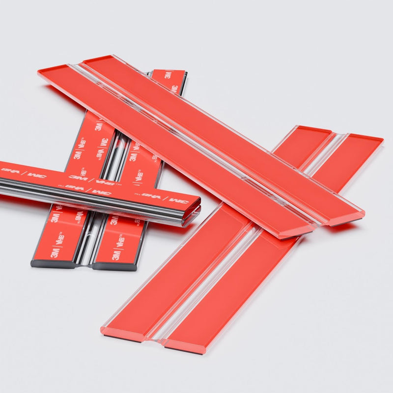 4x 200mm Clear Flexible Acrylic Hinges - Self-Adhesive, No Glue Required, Low Profile (7 7/8 in)