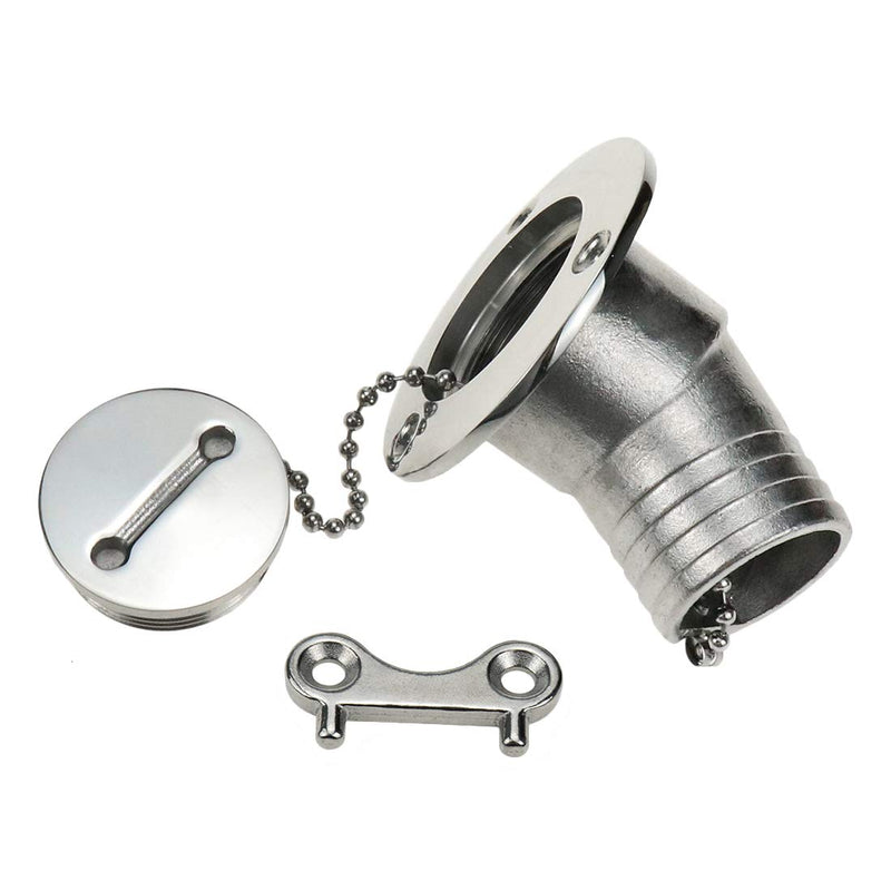 Boat Deck Fill/Filler 1-1/2"(38mm) Water Deck Fuel Filler Angled Neck 316 Stainless Steel Hardware with Key for Boat Yacht Caravan (Universal) Universal