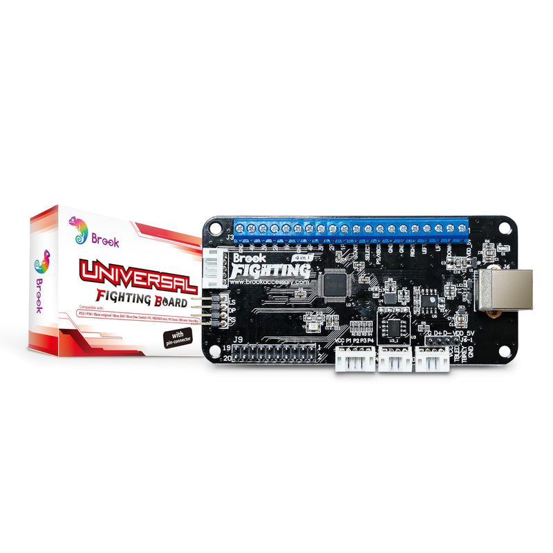 Brook Universal Fighting Board (UFB) - Pre-Installed Header Version, Arcade Stick PCB for XB Series X/S, XB One, 360, PS4, PS3 Consoles and PC, Upgradable with UFB-UP5