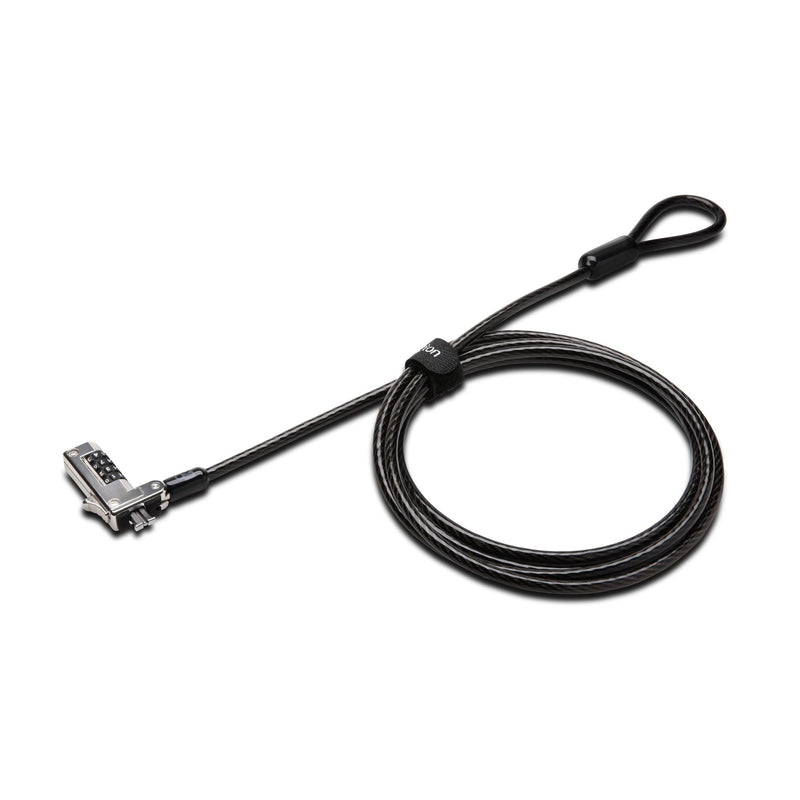 Kensington Slim Combination T-Bar Standard Lock Slot for Laptops, Security Computer Lock Cable, Resettable 4-wheel Number Code with 6 Foot Cable, K60600WW Slim Cable T-Bar