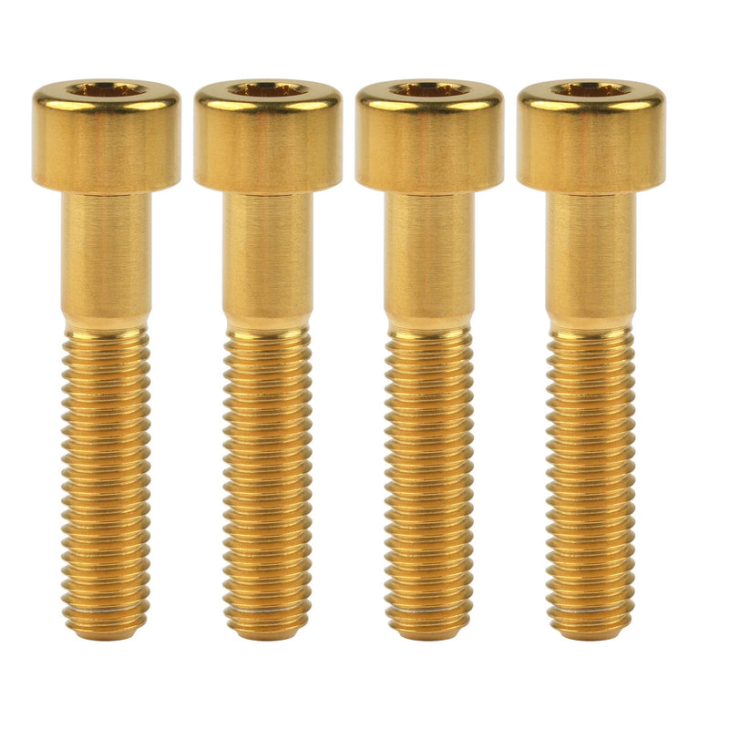 Titanium Ti M8 x15 20 25 30 35 40 45 50 60 70mm 1.25mm Pitch Hex Allen Socket Head Bolt Screws Pack of 4 (Square Head M8x40mm, Gold) Square Head M8x40mm