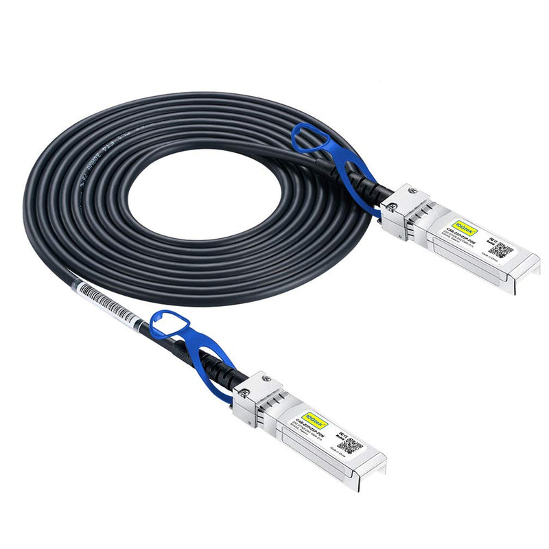 10Gtek 25G SFP28 SFP+ DAC Cable - 25GBASE-CR SFP28 to SFP28 Passive Direct Attach Copper Twinax Cable for Dell 470-ACEY, 5-Meter(16.5ft) 5m For Force10 Black
