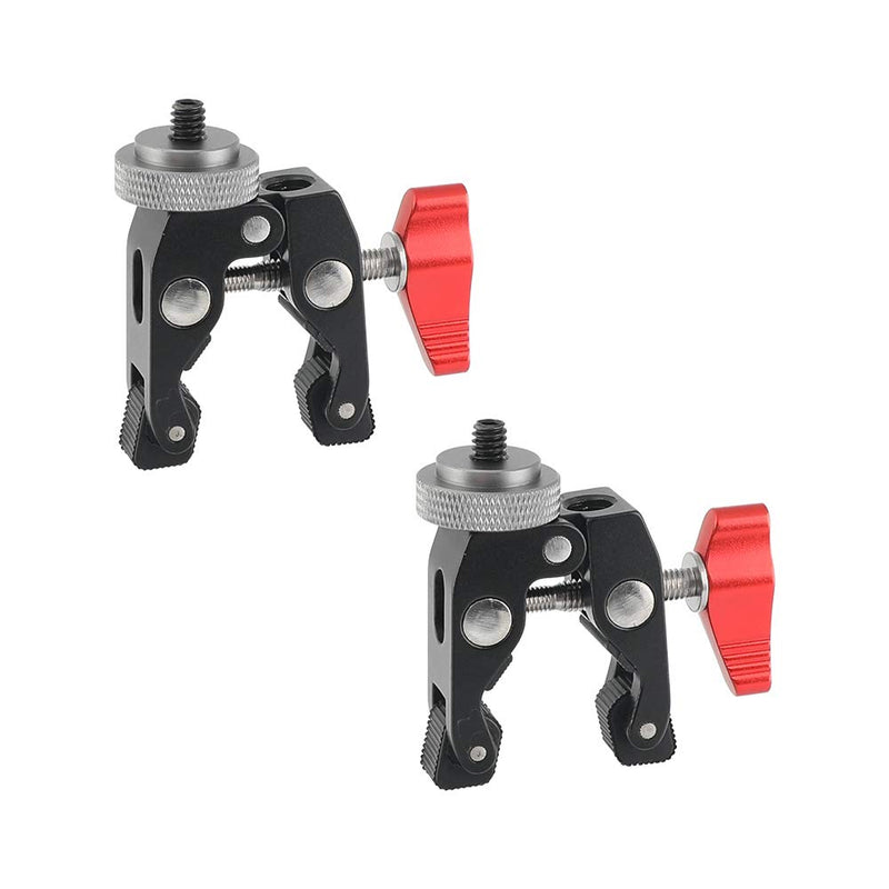 Crab Clamp Holder with 1/4" Screw Adapter for Studio Flash Light Camera Tripod (Silver Gray) Silver Gray